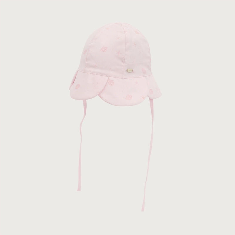 GORRO CON AMARRAS ROSADO BEBE NIÑA - 1