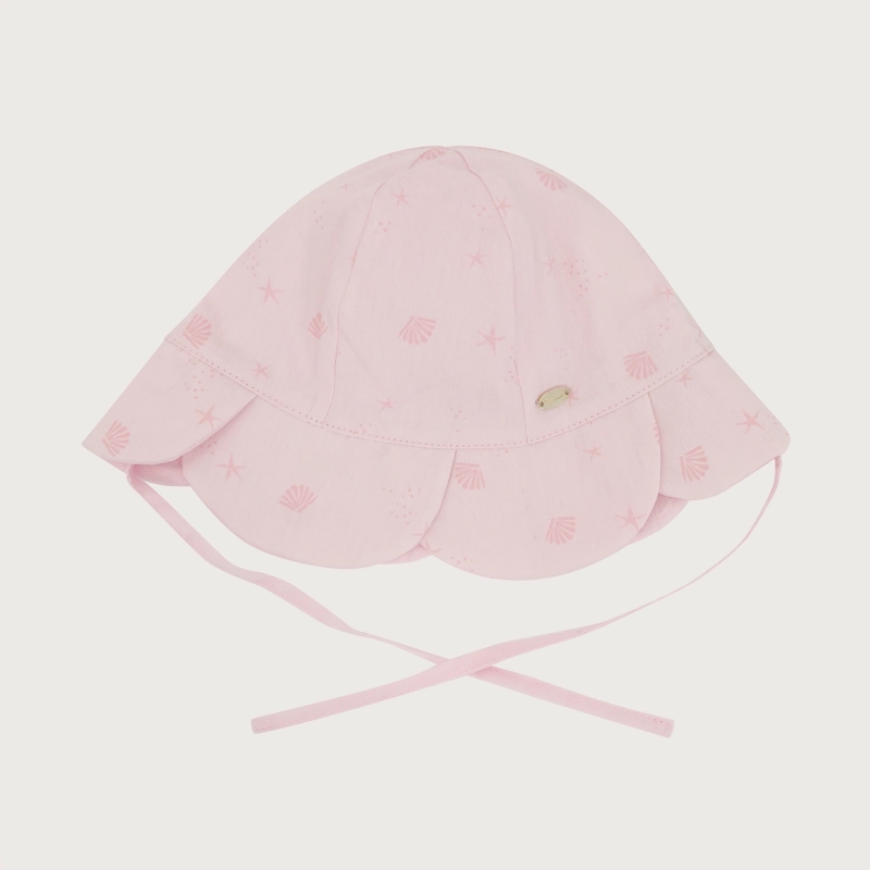 GORRO CON AMARRAS ROSADO BEBE NIÑA - 4