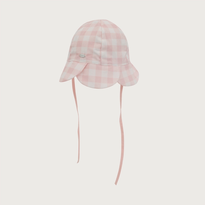 GORRO CON AMARRAS VICHY ROSADO INFANT NIÑA - 1