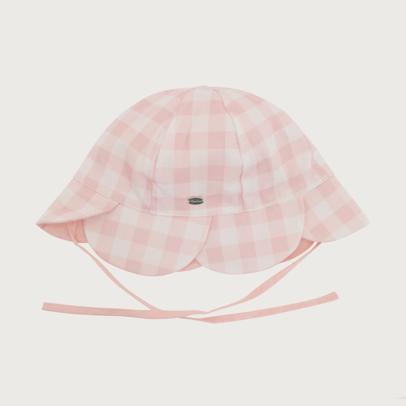 GORRO CON AMARRAS VICHY ROSADO INFANT NIÑA - 4