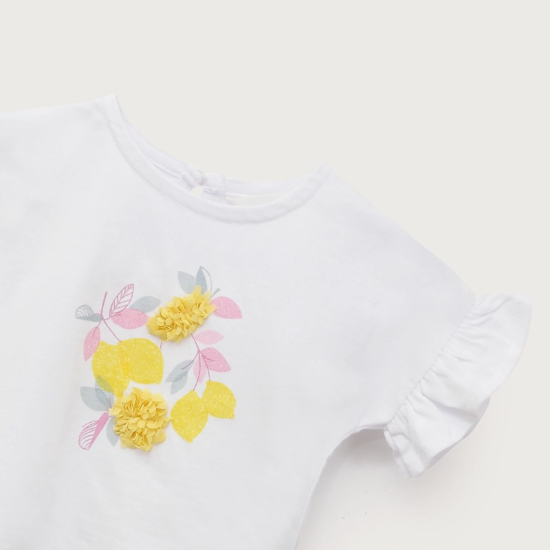 POLERA MANGA CORTA BLANCA INFANT NIÑA - 4
