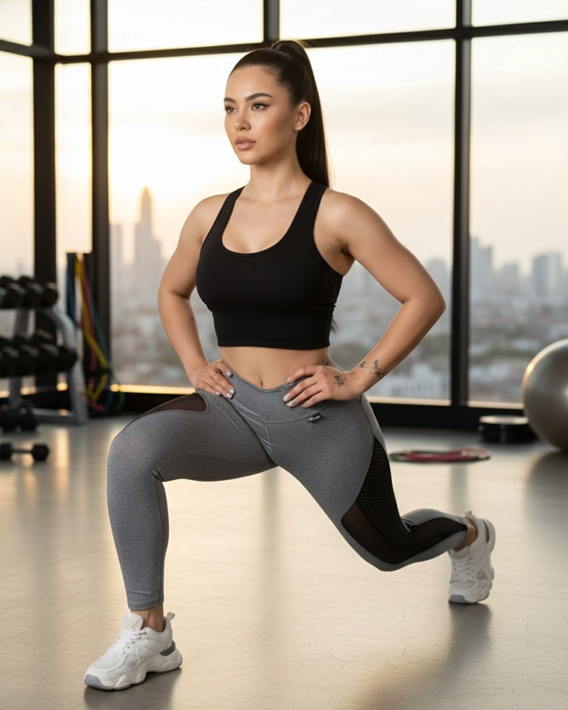 CALZA DEPORTIVA MUJER CON DETALLE MALLA PREMIUM TIRO ALTO - 2