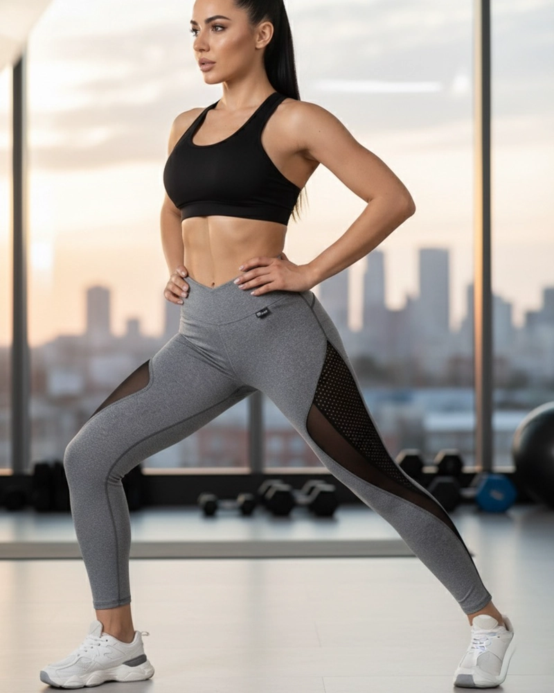 CALZA DEPORTIVA MUJER CON DETALLE MALLA PREMIUM TIRO ALTO - 6