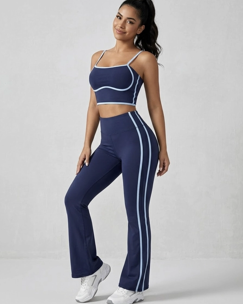SET DEPORTIVO MUJER CALZA FLARE TIRO ALTO Y TOP FITNESS - 2