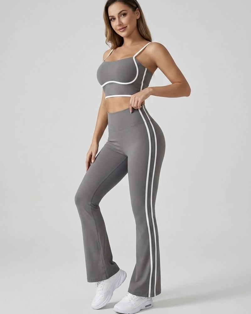 SET DEPORTIVO MUJER CALZA FLARE TIRO ALTO Y TOP FITNESS - 2