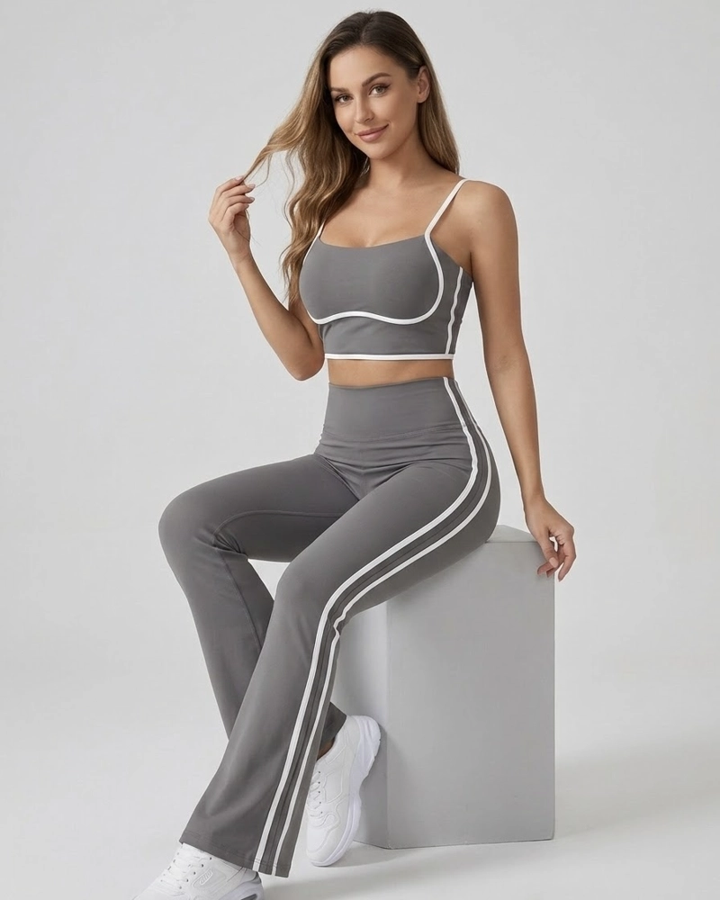 SET DEPORTIVO MUJER CALZA FLARE TIRO ALTO Y TOP FITNESS - 3