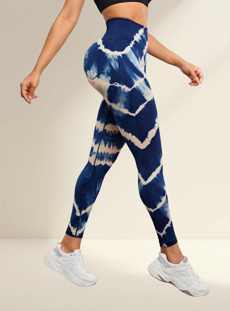 LEGGINGS MUJER DEPORTIVA MANCHADA PUSH UP SIN COSTURAS SEAMLESS - 1