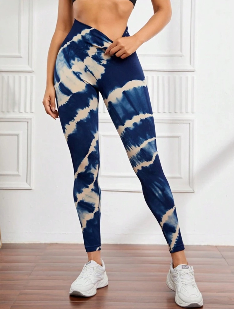 LEGGINGS MUJER DEPORTIVA MANCHADA PUSH UP SIN COSTURAS SEAMLESS - 5