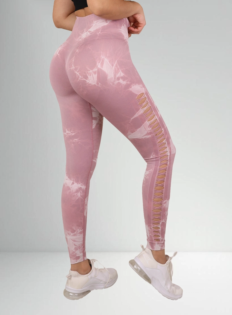 LEGGINGS MUJER TIE DYE PUSH UP SIN COSTURAS ABERTURA ESCALONADA - 1
