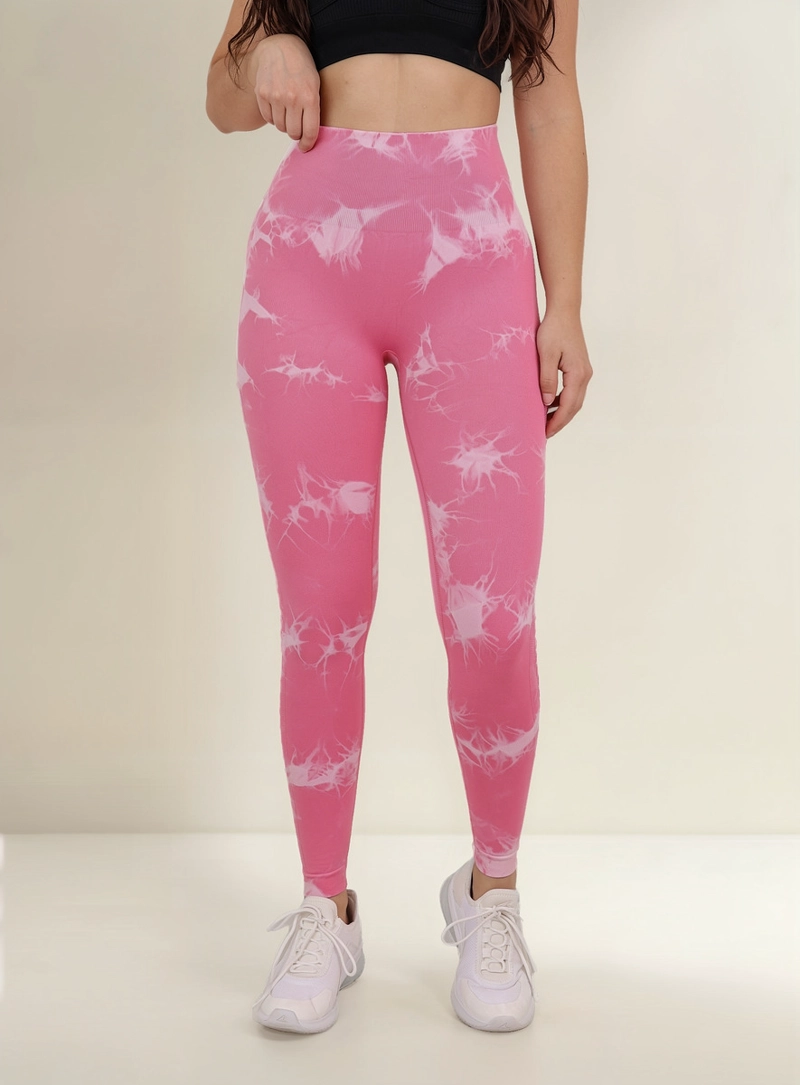 LEGGINGS MUJER TIE DYE PUSH UP SIN COSTURAS ABERTURA ESCALONADA - 4