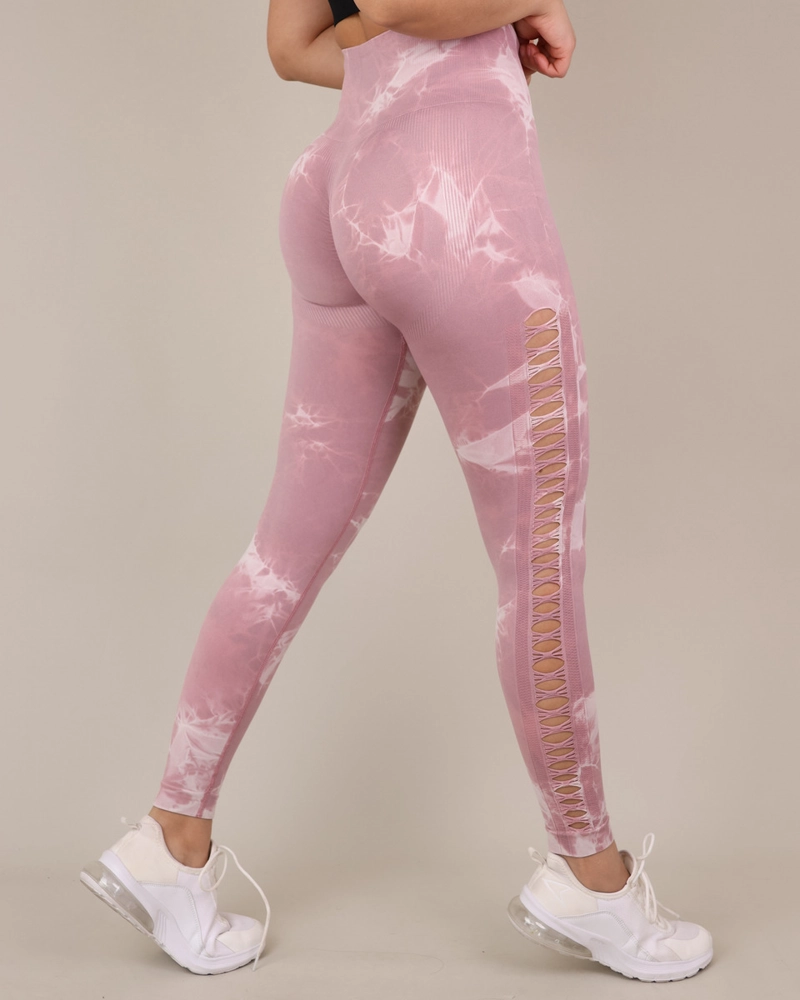 LEGGINGS MUJER TIE DYE PUSH UP SIN COSTURAS ABERTURA ESCALONADA - 4