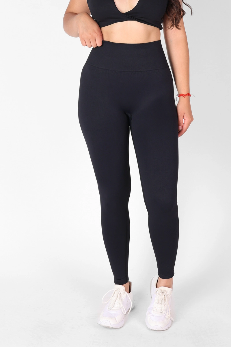 CALZA MUJER DEPORTIVA NEGRA PUSH UP SEAMLESS PREMIUM MOLDEADORA - 3
