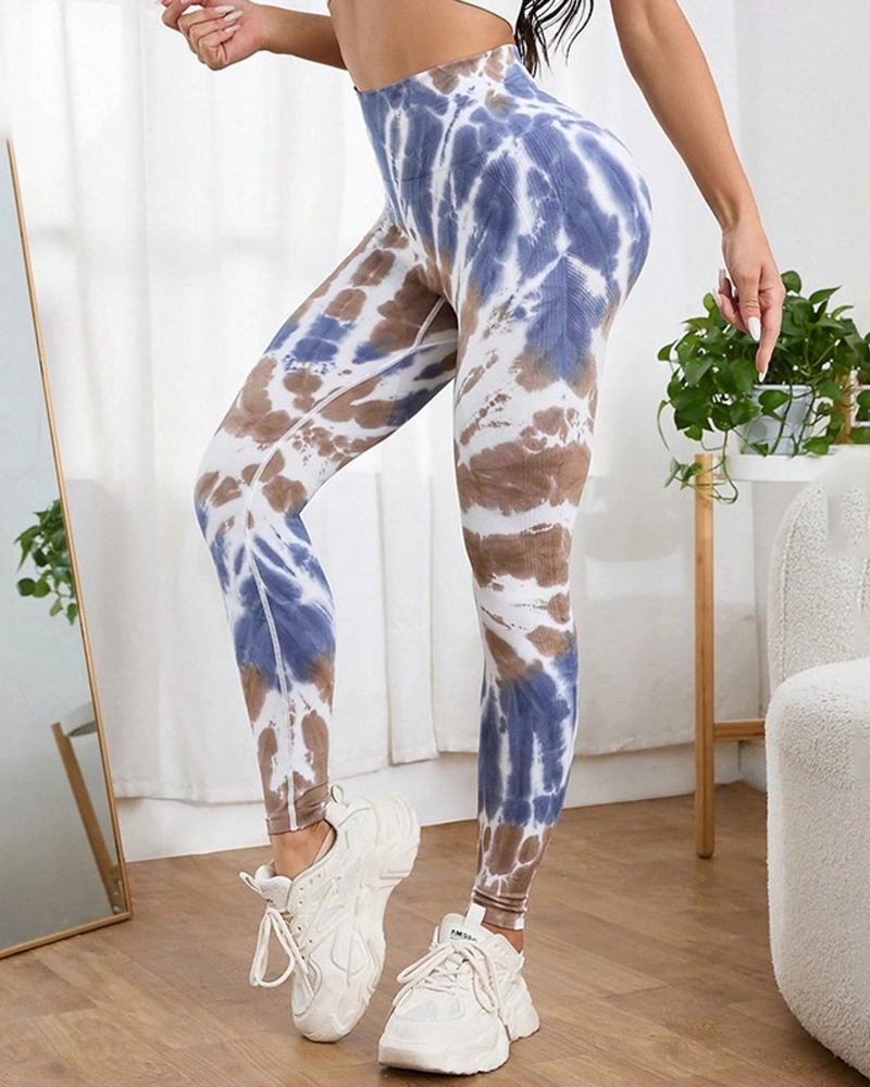 LEGGINGS MUJER DEPORTIVA MANCHADA PUSH UP SEAMLESS AN007 - 1
