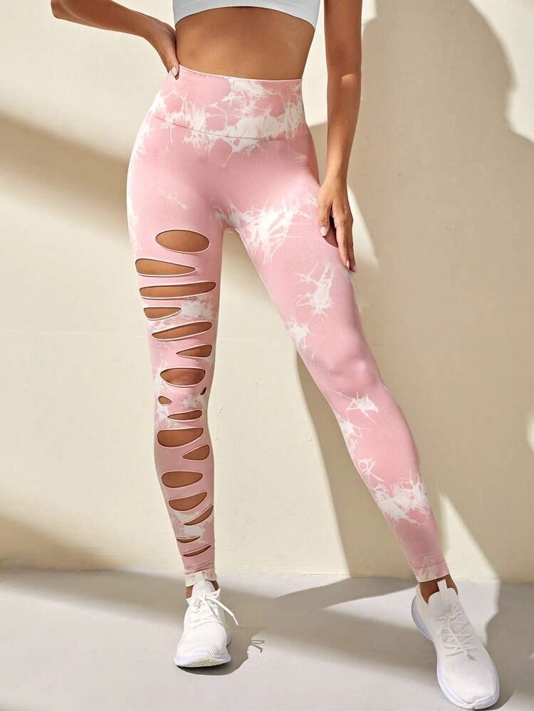 CALZA MUJER DEPORTIVA TIE-DYE YOGA SEAMLESS PUSH UP - 1