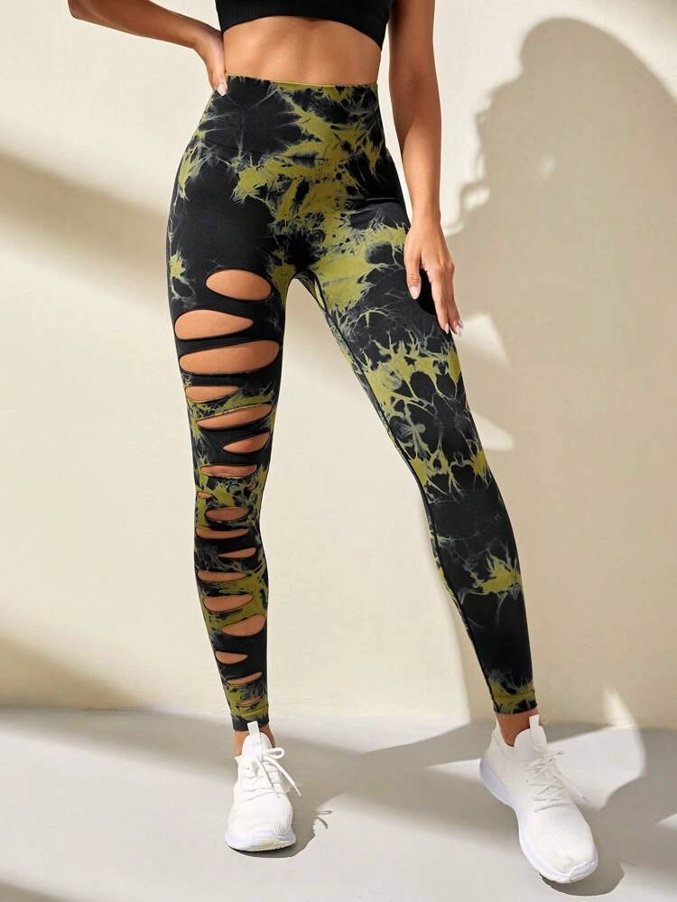 CALZA MUJER DEPORTIVA TIE-DYE YOGA SEAMLESS PUSH UP - 1