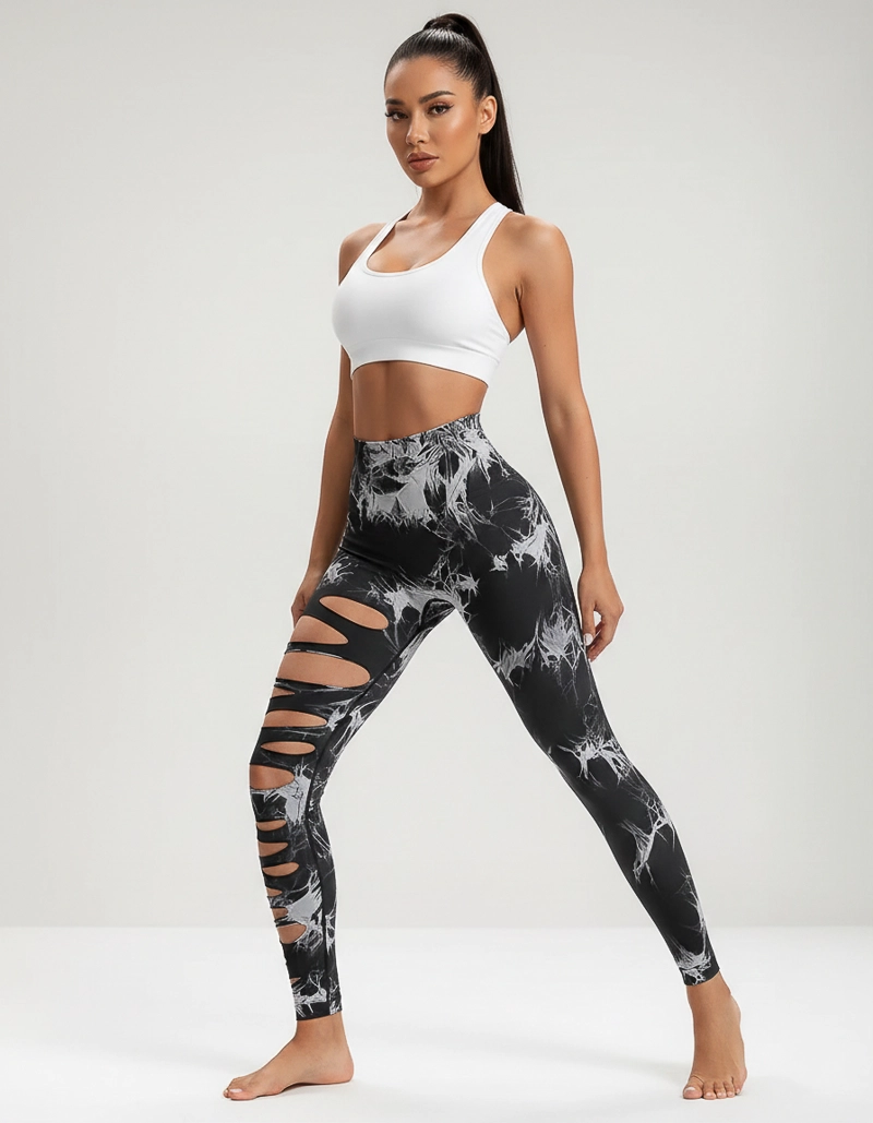 CALZA MUJER DEPORTIVA TIE-DYE YOGA SEAMLESS PUSH UP - 1