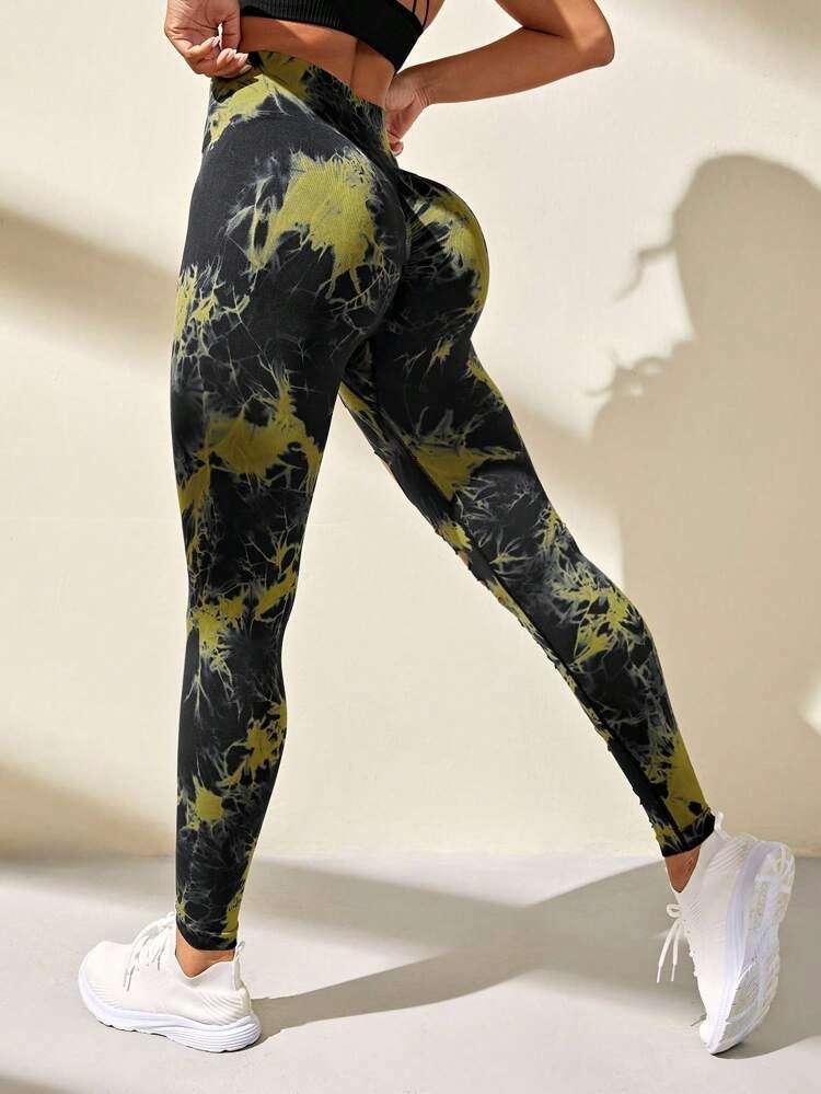 CALZA MUJER DEPORTIVA TIE-DYE YOGA SEAMLESS PUSH UP - 2