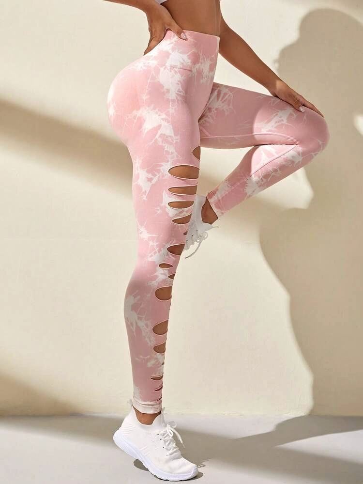 CALZA MUJER DEPORTIVA TIE-DYE YOGA SEAMLESS PUSH UP - 3