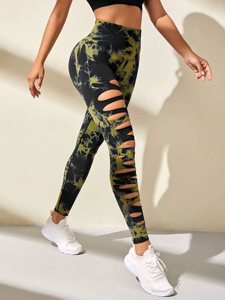 CALZA MUJER DEPORTIVA TIE-DYE YOGA SEAMLESS PUSH UP - 4