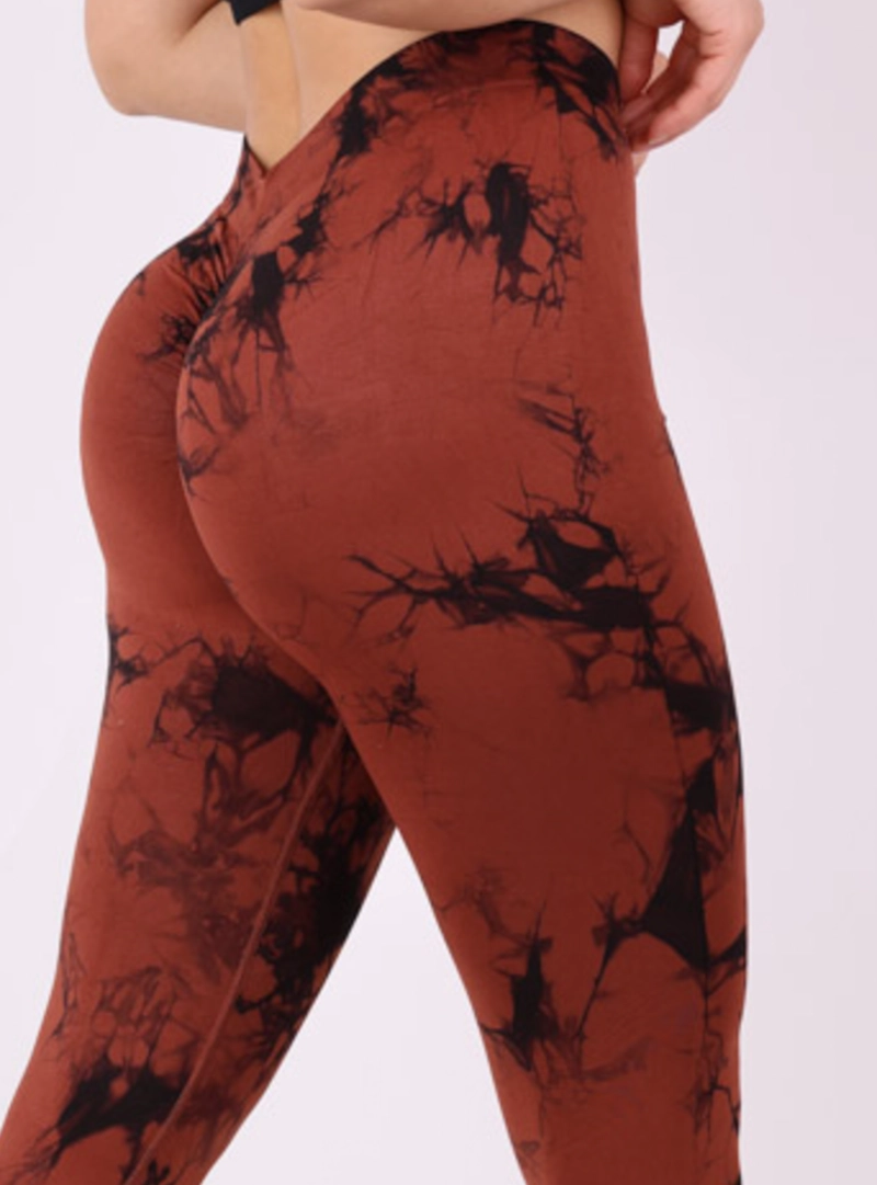 CALZA MUJER DEPORTIVA TIE DYE CORTE EN V PUSH UP SEAMLESS - 4