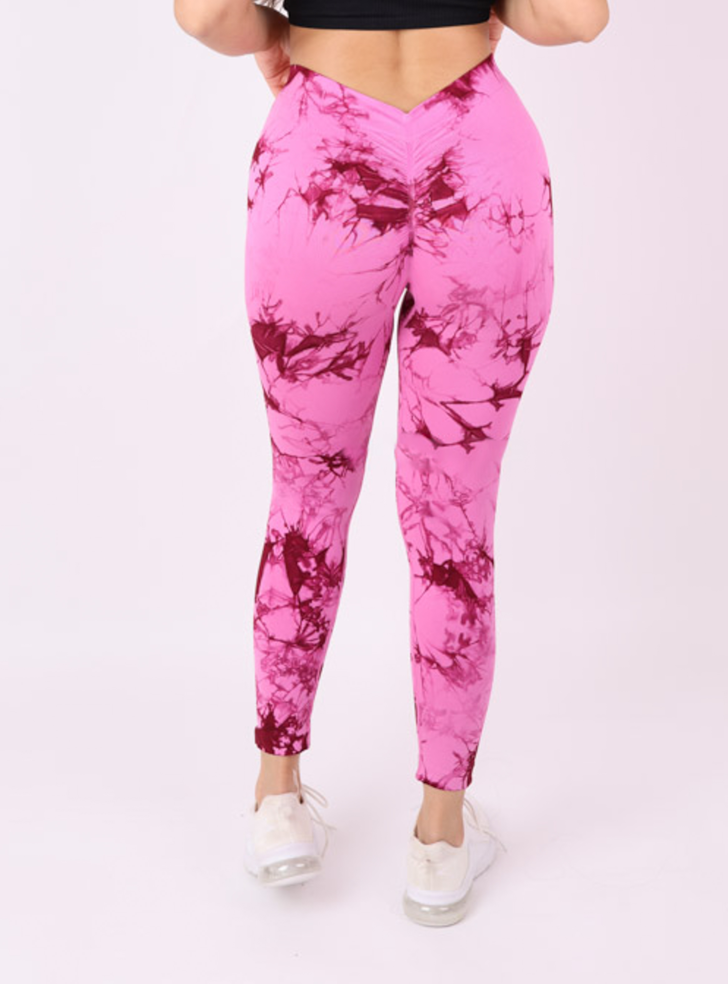 CALZA MUJER DEPORTIVA TIE DYE CORTE EN V PUSH UP SEAMLESS - 5