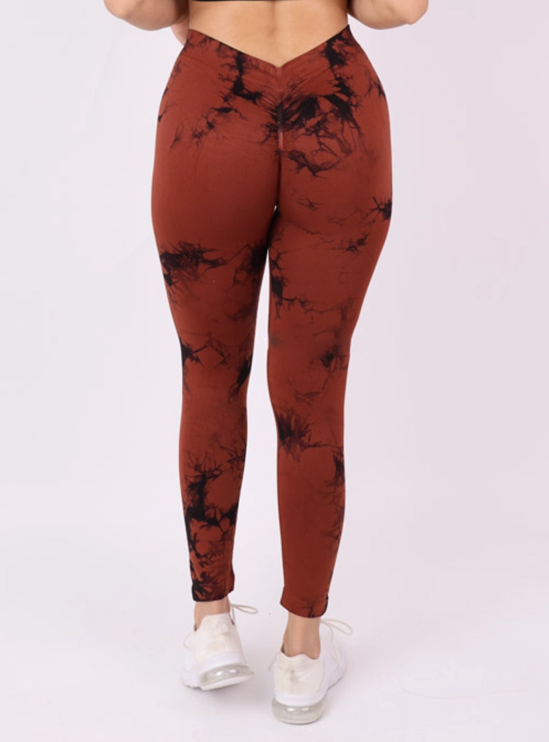 CALZA MUJER DEPORTIVA TIE DYE CORTE EN V PUSH UP SEAMLESS - 5
