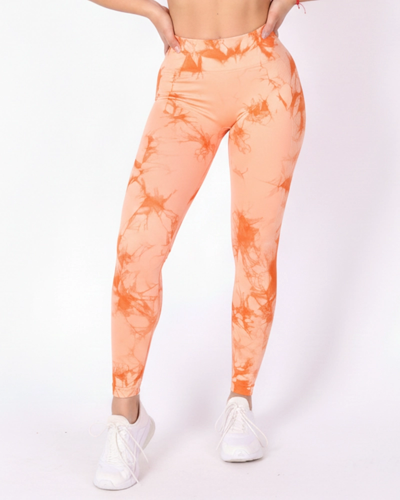 CALZA MUJER GYM SEAMLESS TIE DYE LEVANTA COLA ABDOMEN PLANO - 1