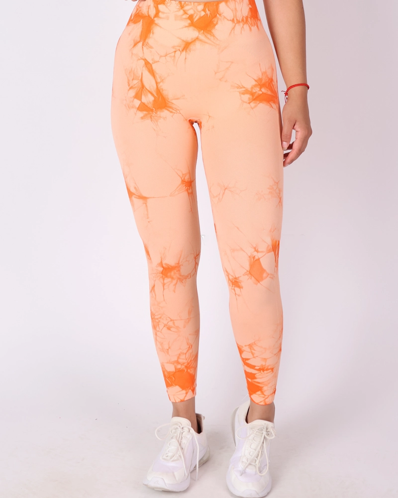 CALZA MUJER GYM SEAMLESS TIE DYE LEVANTA COLA ABDOMEN PLANO - 4