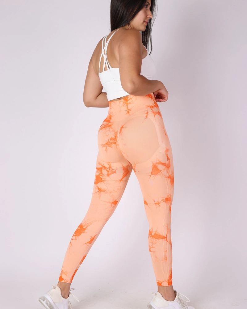 CALZA MUJER GYM SEAMLESS TIE DYE LEVANTA COLA ABDOMEN PLANO - 5