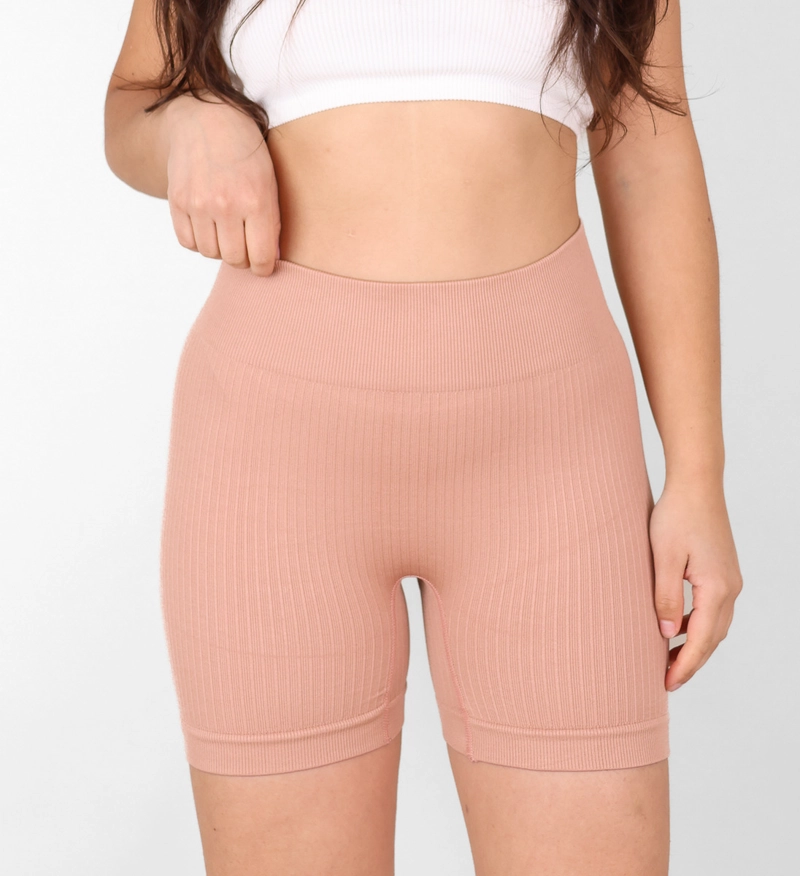 SHORT MUJER PUSH UP RIB TEXTURIZADO SEAMLESS LEVANTA COLA - 2
