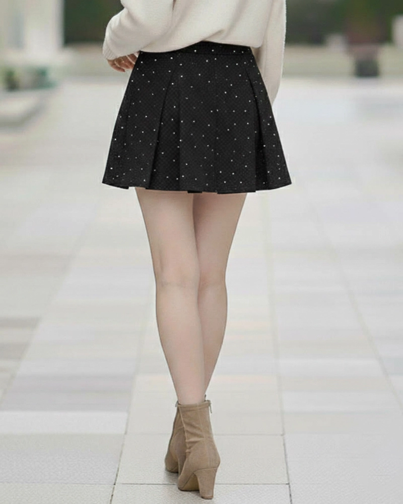 FALDA SHORT MUJER CON TACHAS CONFECCION NACIONAL NA117 - 3