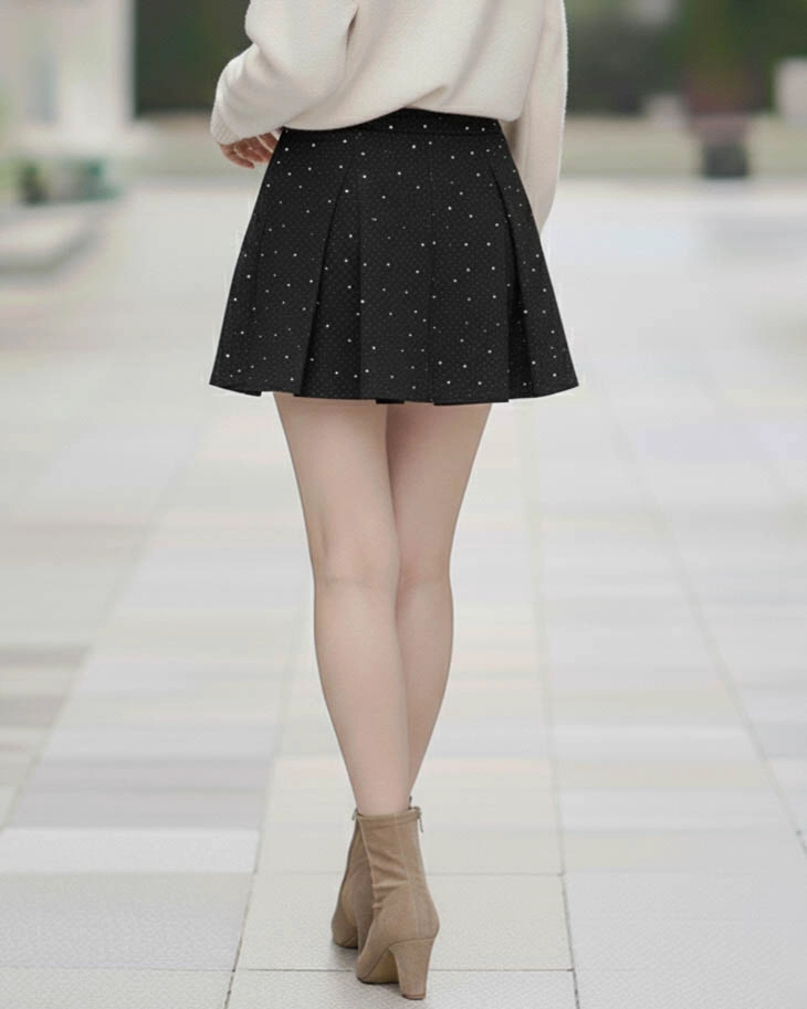 FALDA SHORT MUJER CON TACHAS CONFECCION NACIONAL NA117 - 4