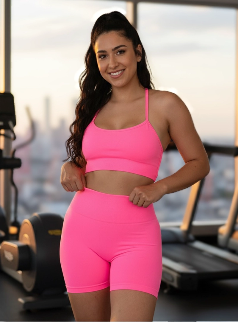 CONJUNTO FITNESS MUJER SHORT PUSH UP SEAMLESS YOGA - 3