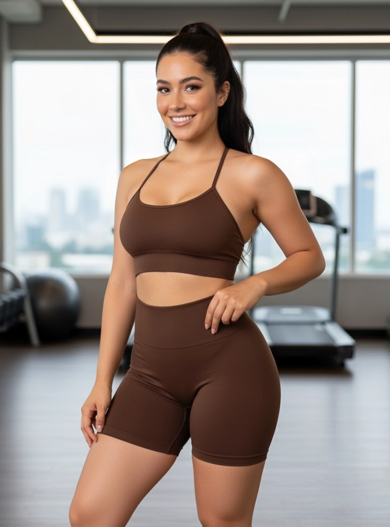 CONJUNTO FITNESS MUJER SHORT PUSH UP SEAMLESS YOGA - 3