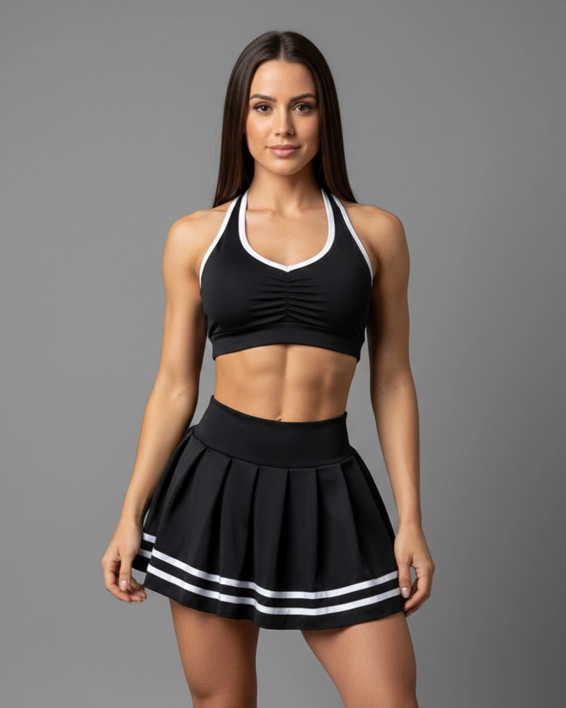 CONJUNTO DEPORTIVO RUNNING FALDA SHORT CHIC FITNESS GYM - 2