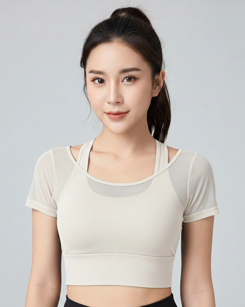 TOP DEPORTIVO CORTO MUJER SEAMLESS ELASTICADO GYM - 1