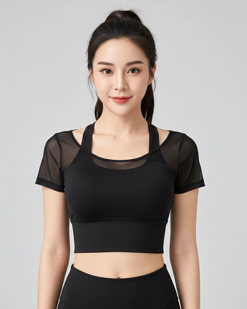 TOP DEPORTIVO CORTO MUJER SEAMLESS ELASTICADO GYM - 1