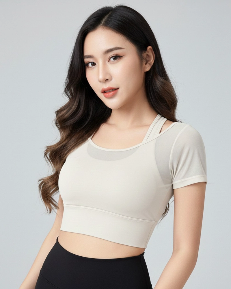 TOP DEPORTIVO CORTO MUJER SEAMLESS ELASTICADO GYM - 3