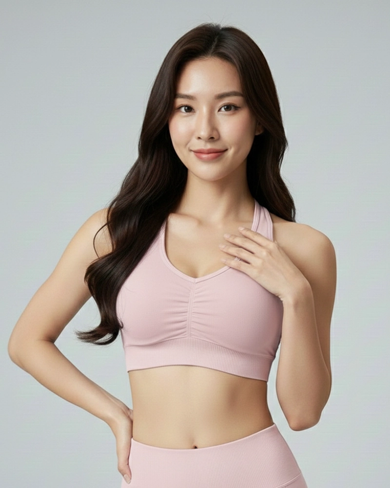 PETO SUJETADOR DEPORTIVO MUJER CON TIRANTES EN ESPALDA SEAMLESS - 3