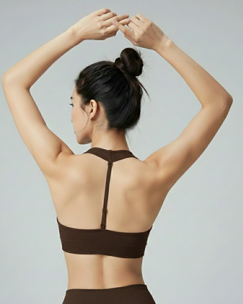 PETO SUJETADOR DEPORTIVO MUJER CON TIRANTES EN ESPALDA SEAMLESS - 4