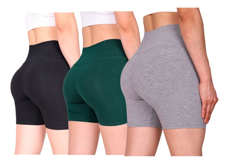PACK 3 SHORTS MUJER ALGODON NACIONAL CALZA CORTA CHILE - 1