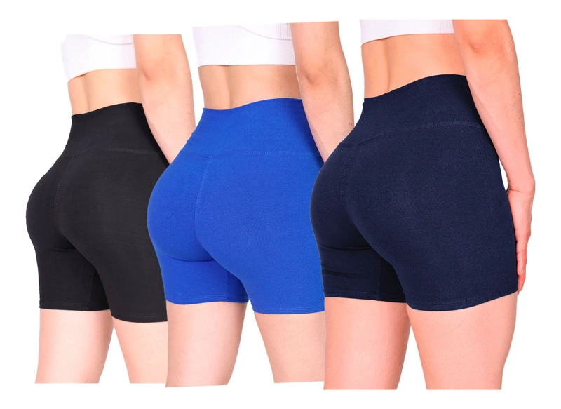 PACK 3 SHORTS MUJER ALGODON NACIONAL CALZA CORTA CHILE - 1