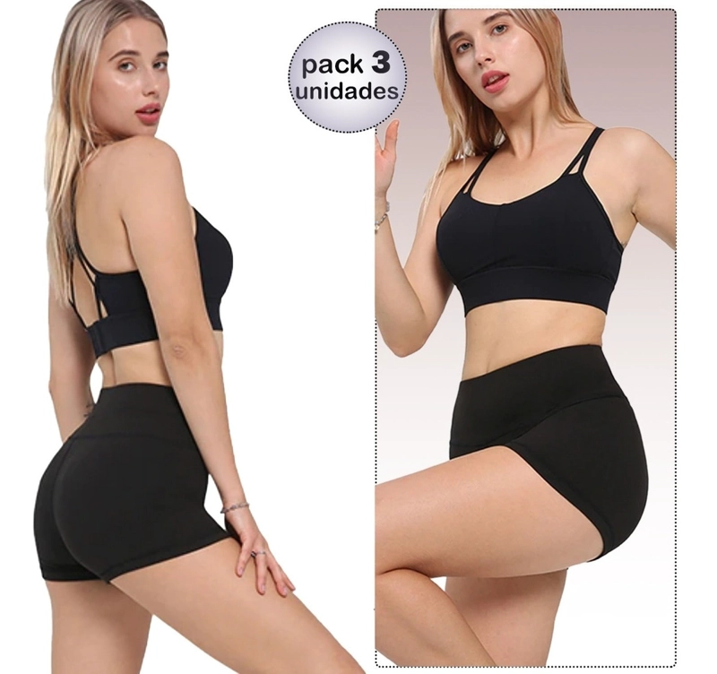 PACK 3 SHORTS MUJER ALGODON NACIONAL CALZA CORTA CHILE - 3