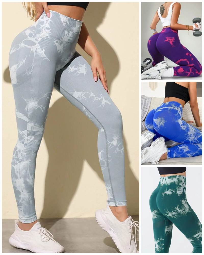 PACK DE 4 CALZAS DEPORTIVAS PARA MUJER TIE DYE PUSH UP - 1