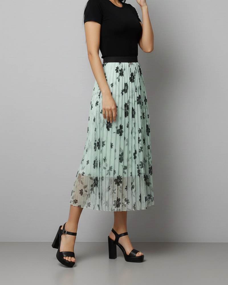 FALDA LARGA MUJER ESTAMPADO FLORAL PRIMAVERA VERANO - 2