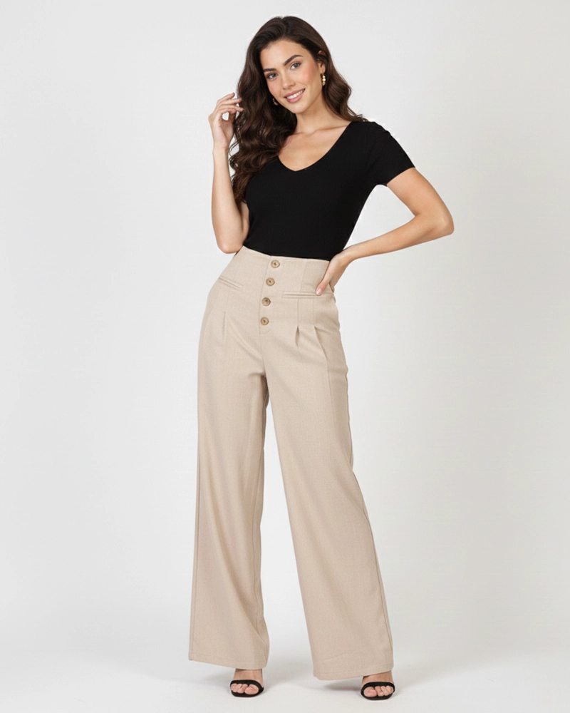 PANTALON PALAZZO MUJER VERANO CONFORT Y ELEGANCIA - 2