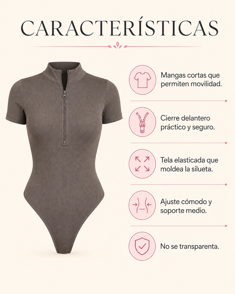 BODY FAJA MODELADORA MUJER MANGAS Y CIERRE FRONTAL - 5