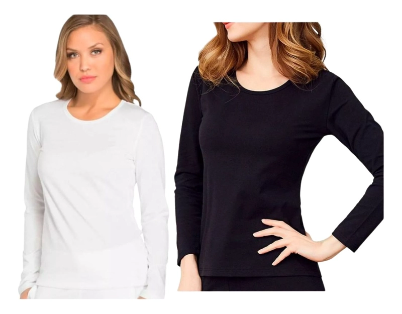 PACK 6 CAMISETA DE MUJER PRIMERA CAPA - FIBRA DE BAMBU 100% - 1
