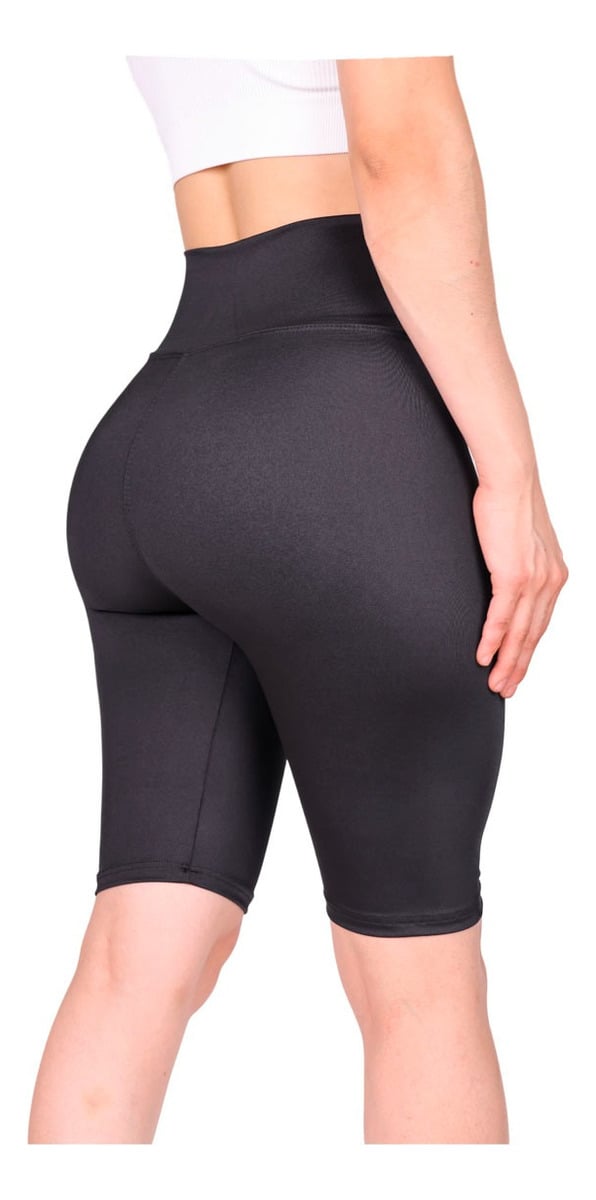 CALZA MUJER BIKER SHORTS SUPLEX ELASTICADO TIRO ALTO GYM - 1