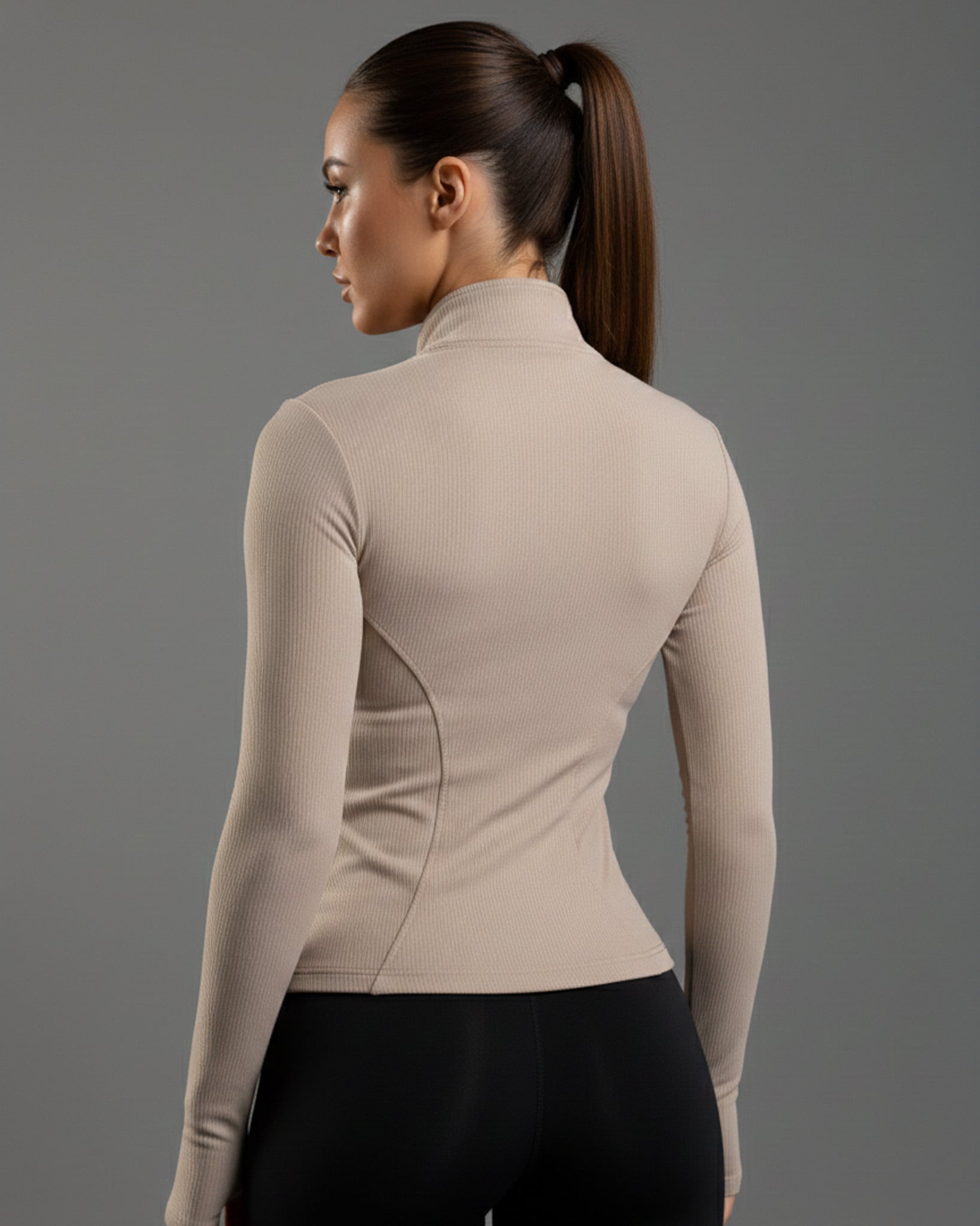 CHAQUETA MUJER DEPORTIVA AJUSTADA MANGA LARGA GYM - 3